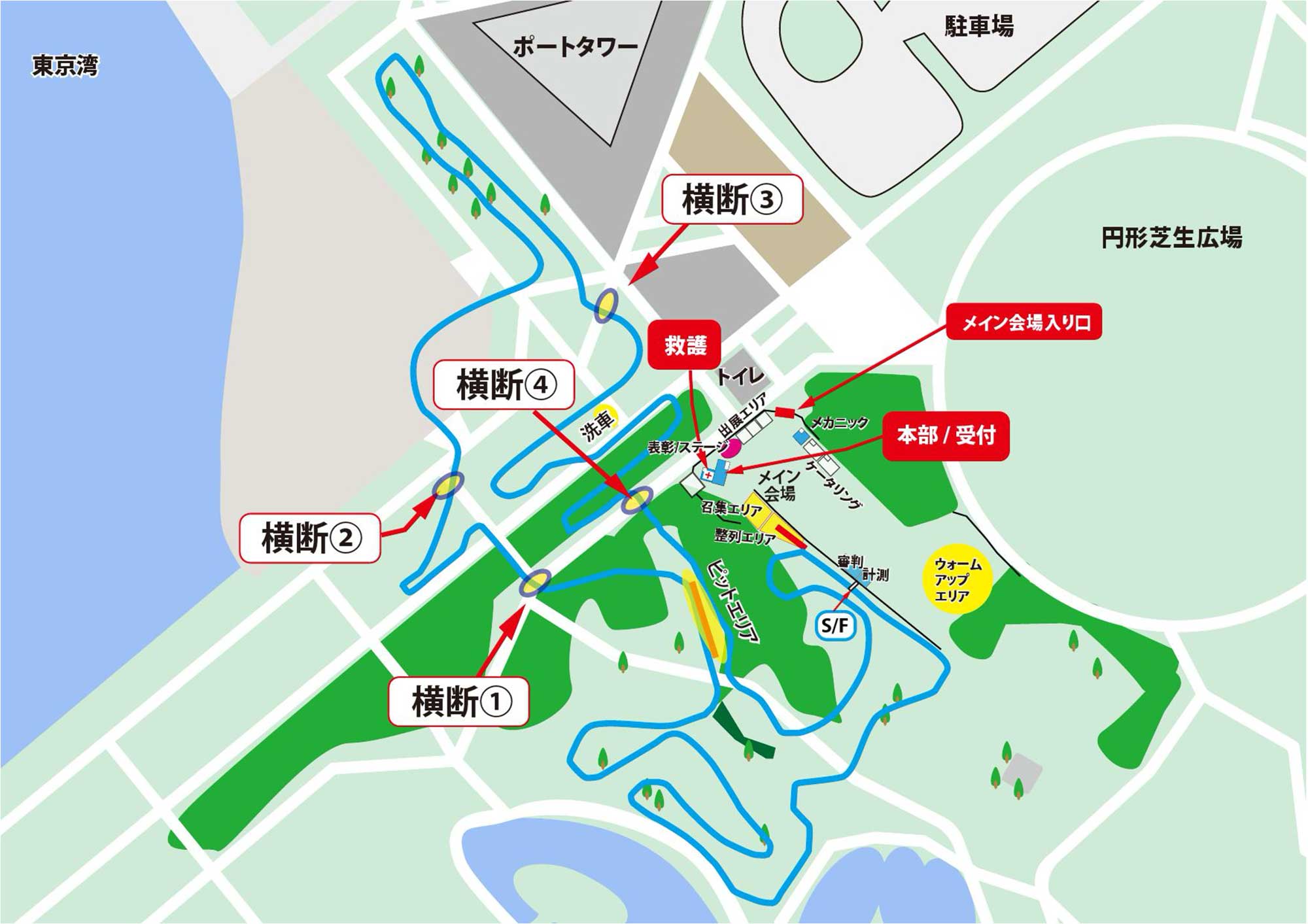 アッシュガーレ presents シクロクロス千葉25-26　コースマップ（ショート）